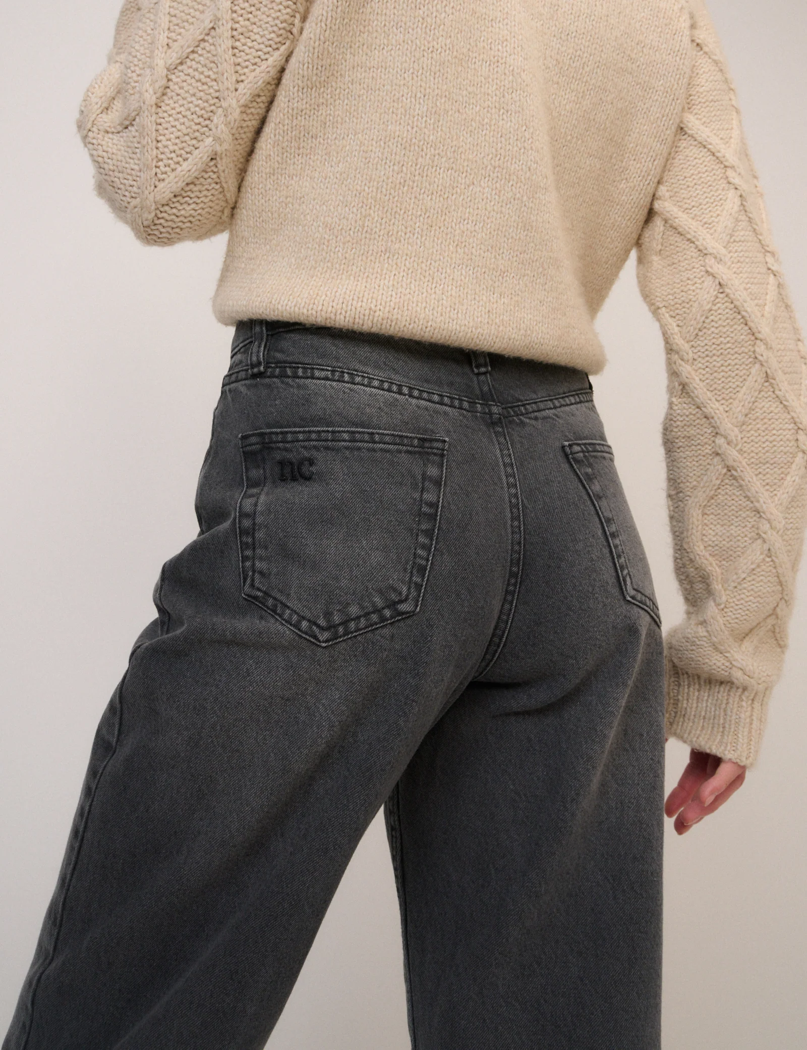 Washed Black High Rise Putney Barrel Leg Jeans - Image 3