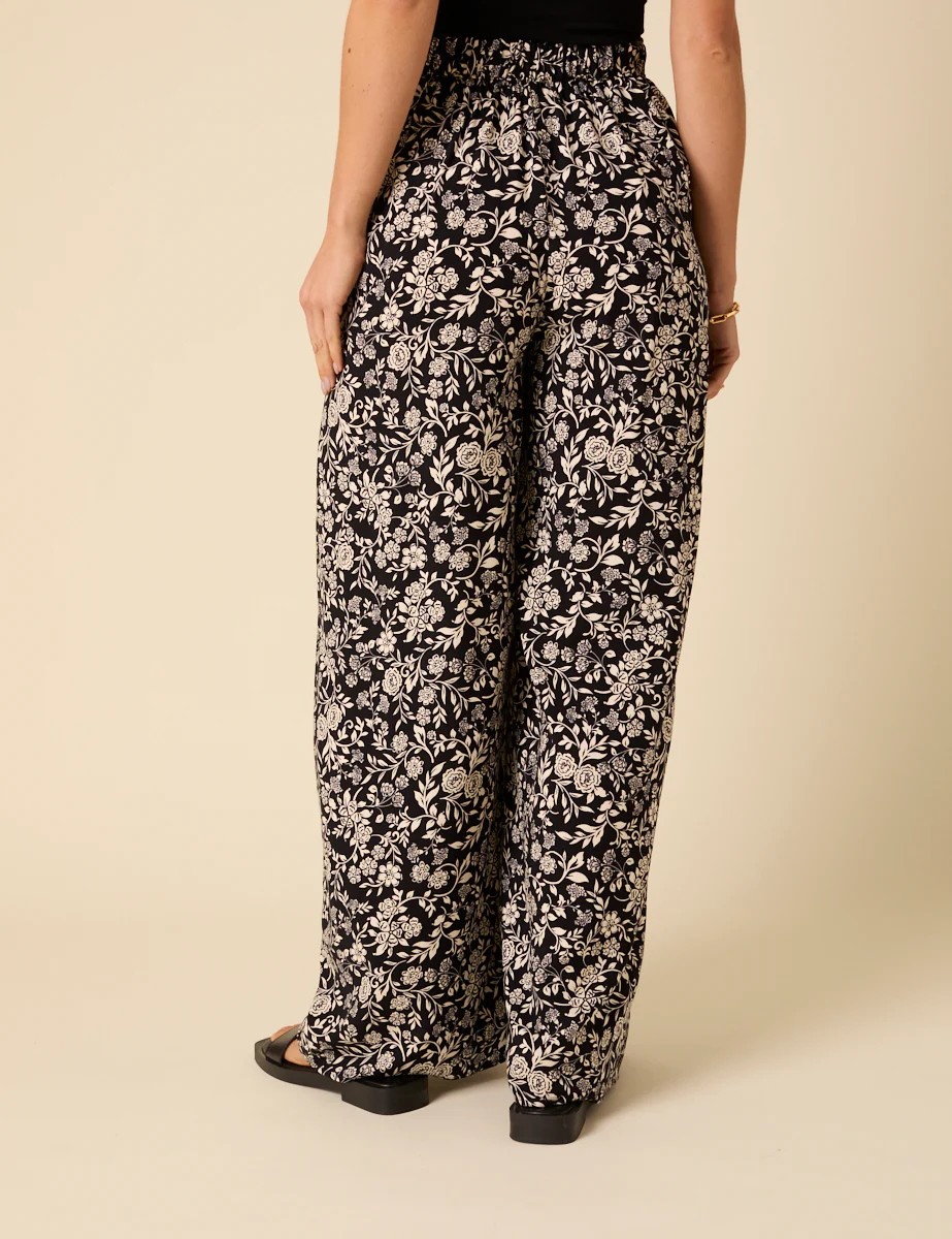 Black Floral Zeena Trousers - Image 4