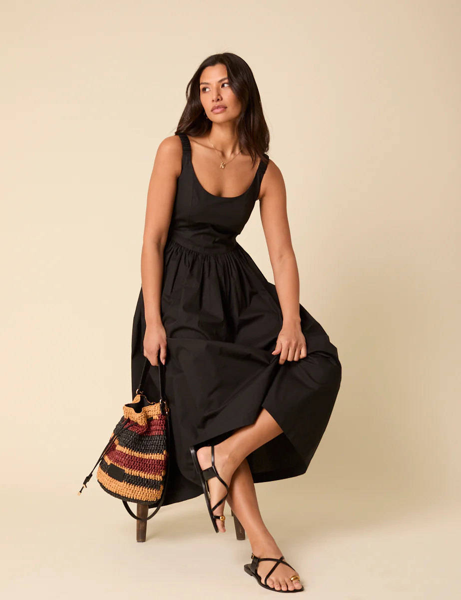 Black Marina Midi Dress - Image 3