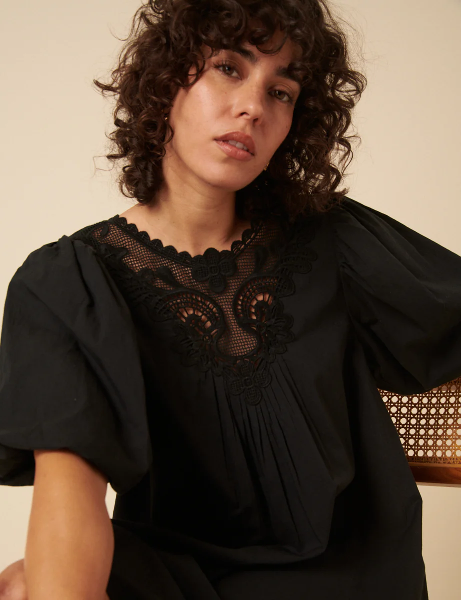 Black Tori Mini Smock Dress - Image 3