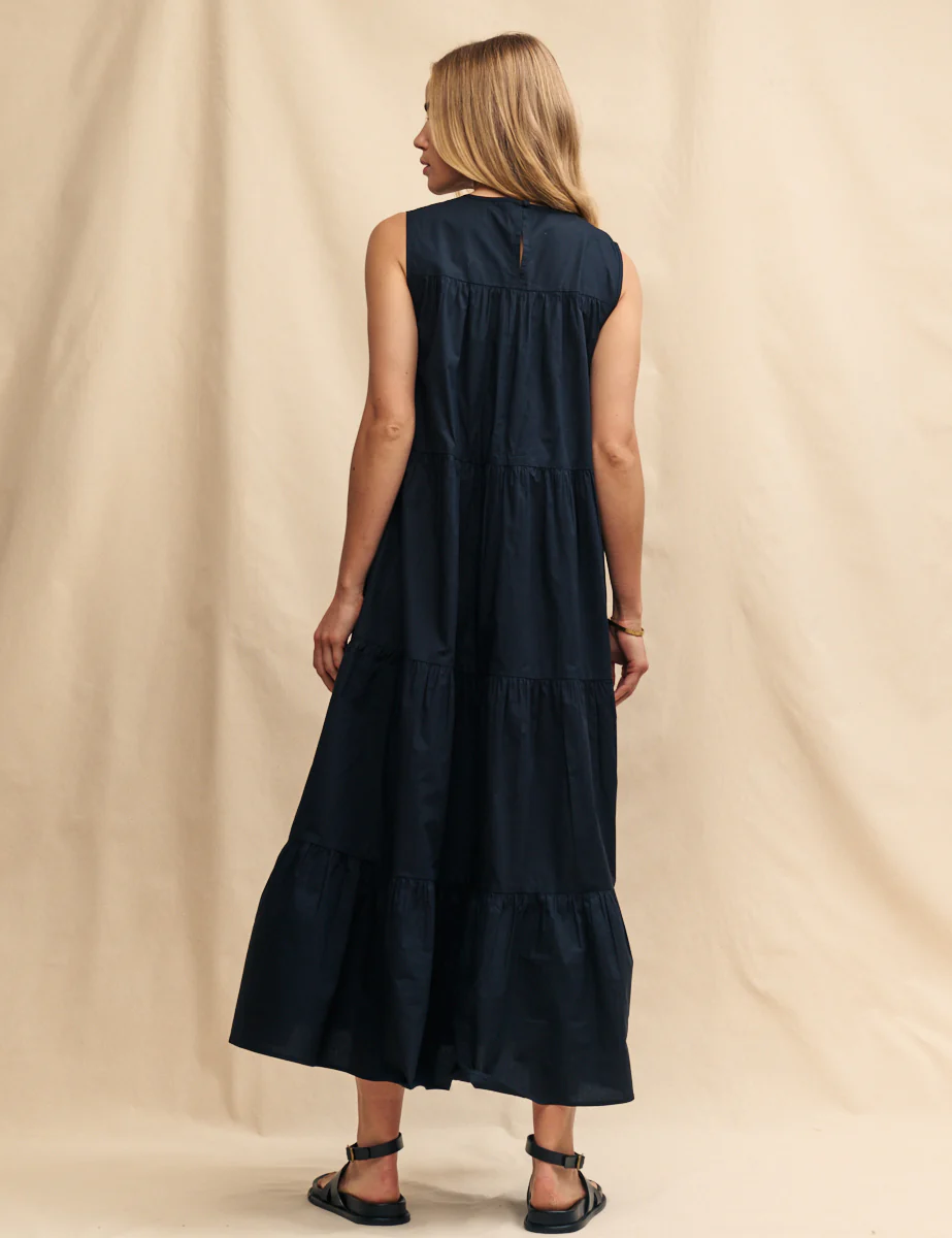 Black Tiered Rosalind Midi Dress - Image 4