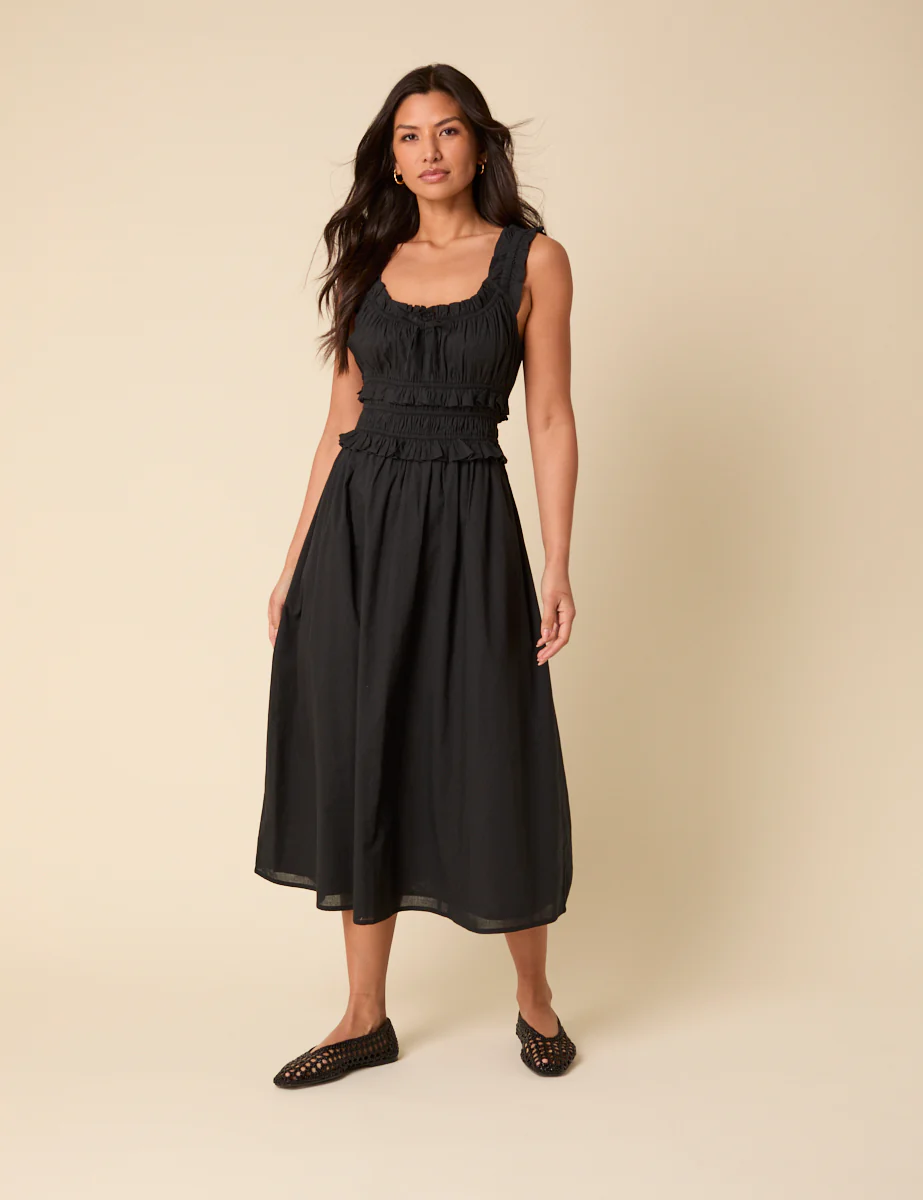 Black Sleeveless Ariel Midi Dress - Image 3