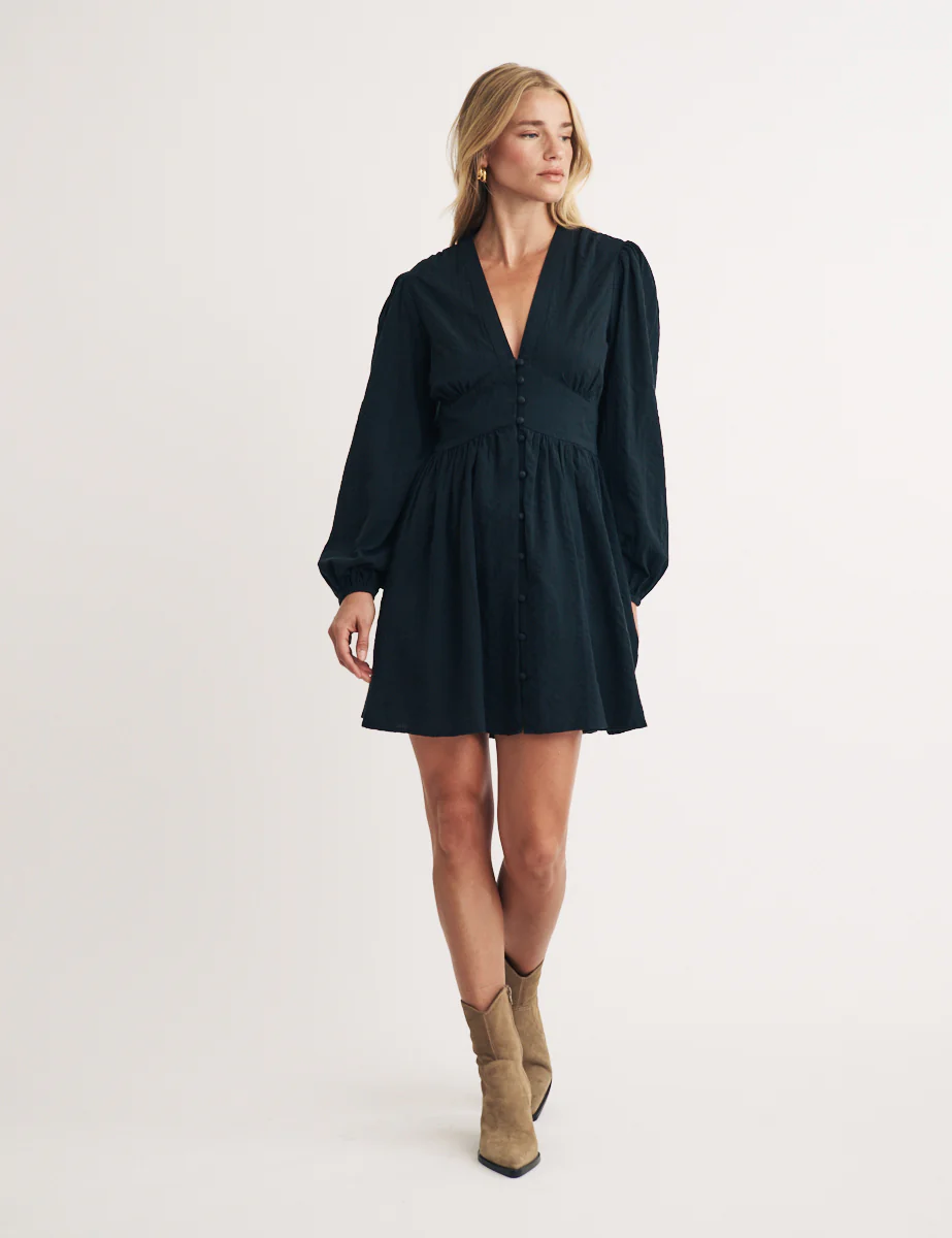 Black Starlight Long Sleeve Mini Dress - Image 4