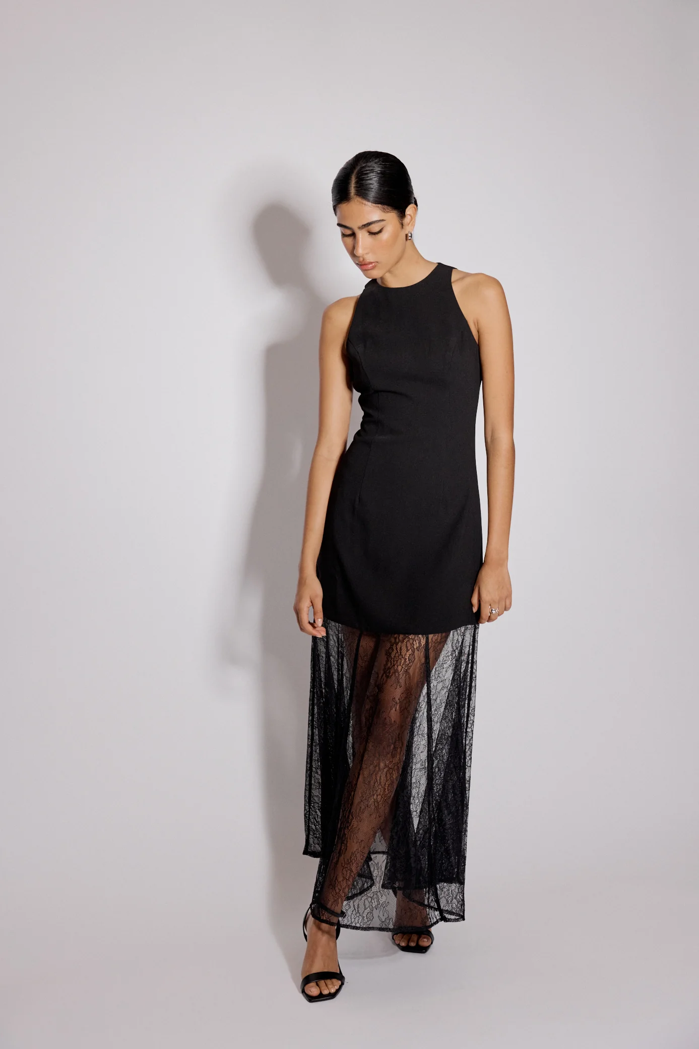 Black Vanessa Lace Skirt Midi Dress - Image 3