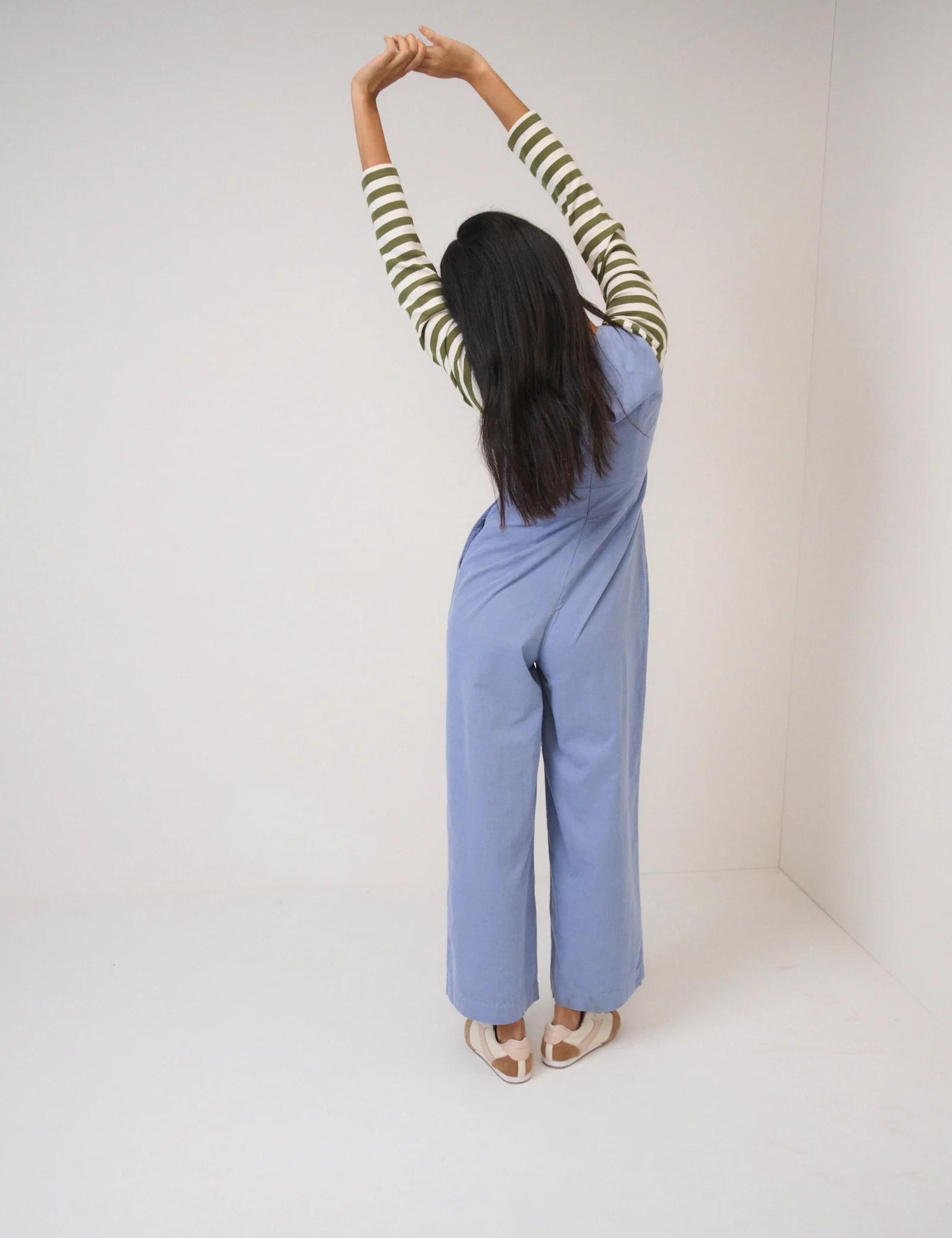 Blue Cord Sleeveless Arizona Jumpsuit - Image 5
