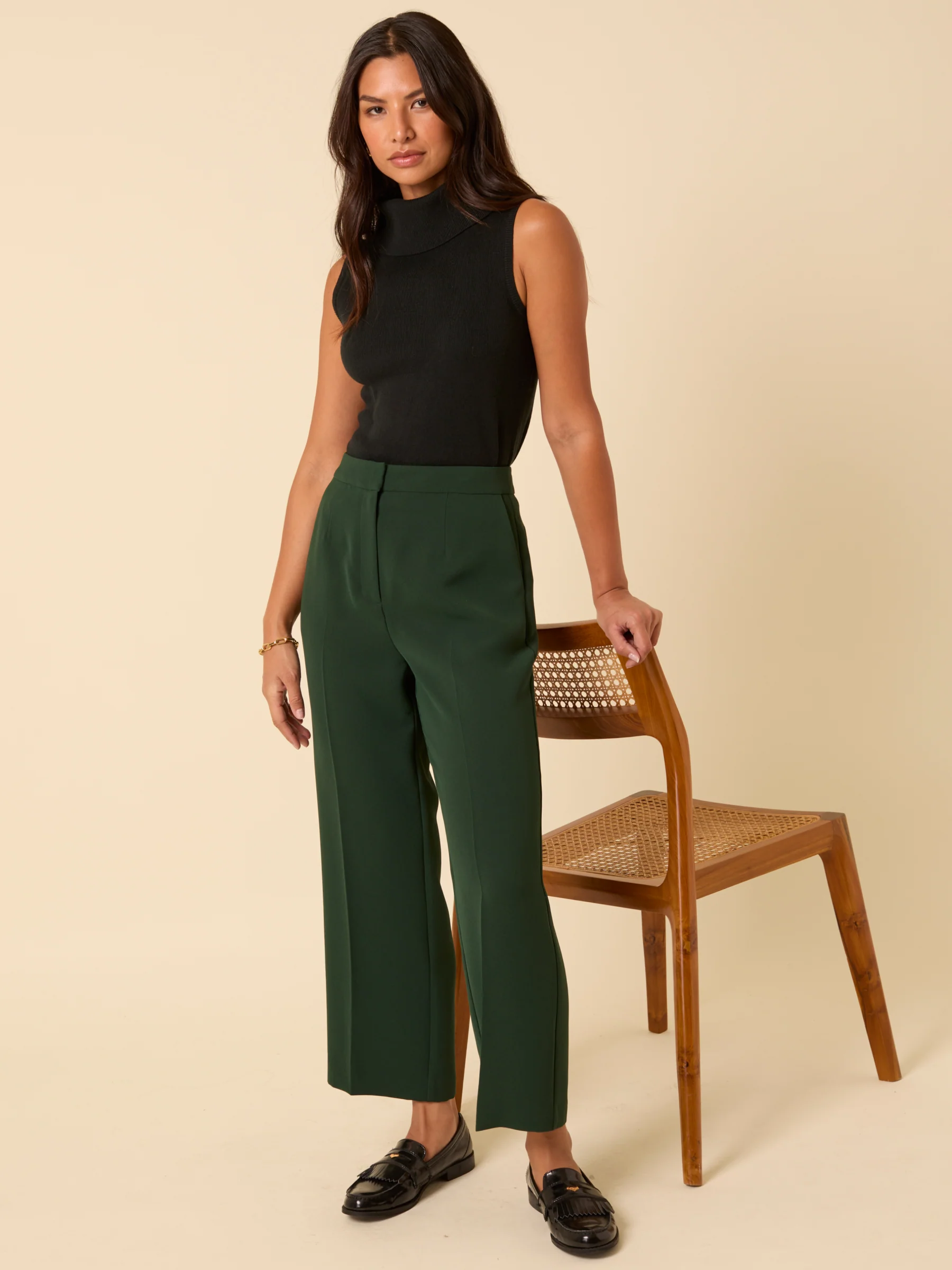 Forest Green Etta Straight Leg Trousers - Image 5