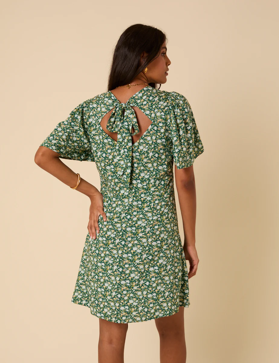 Green Ditsy Floral Andie Mini Dress - Image 4