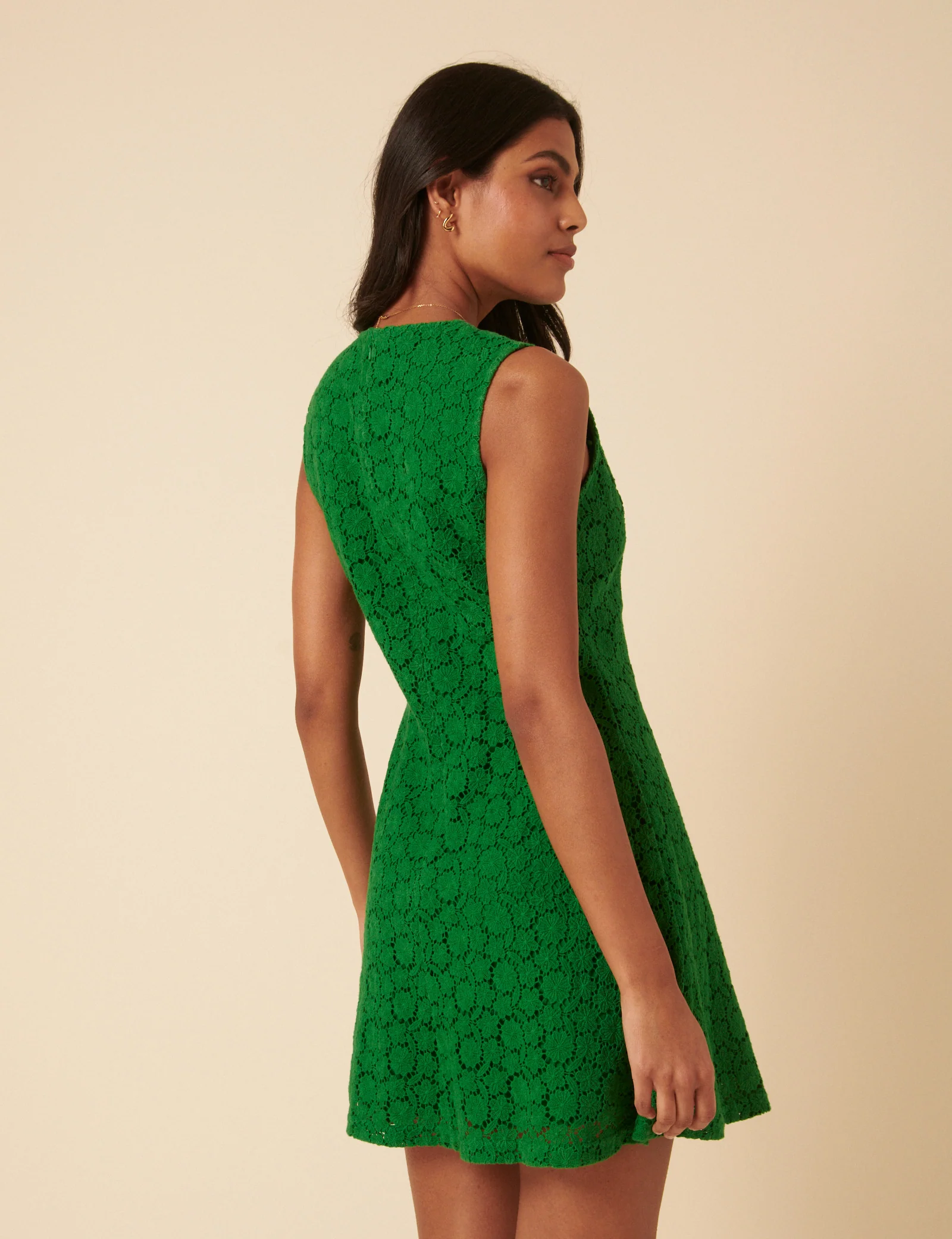 Green Floral Broderie Anglaise Juno Mini Dress - Image 5