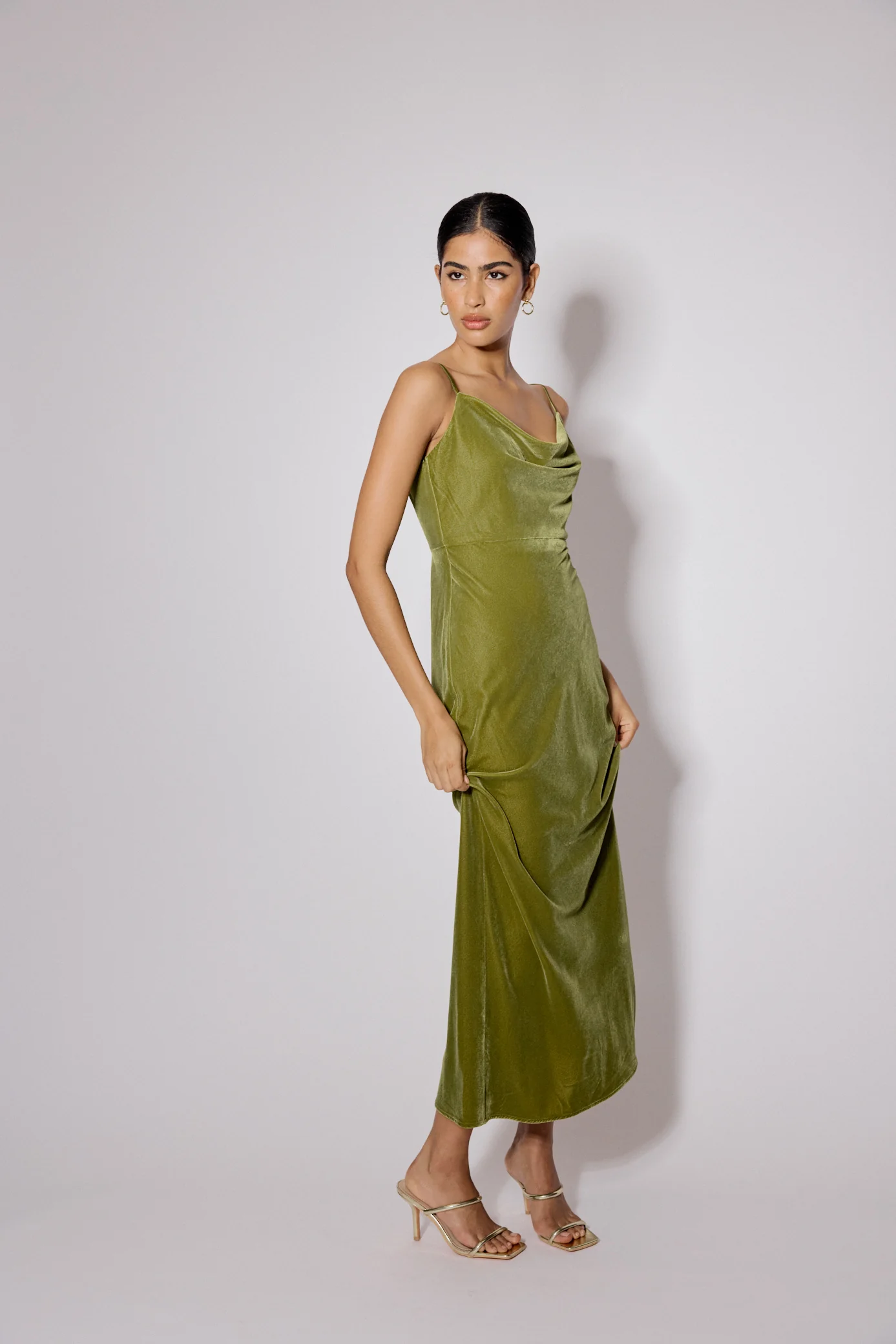 Green Velvet Trixie Midi Dress - Image 3