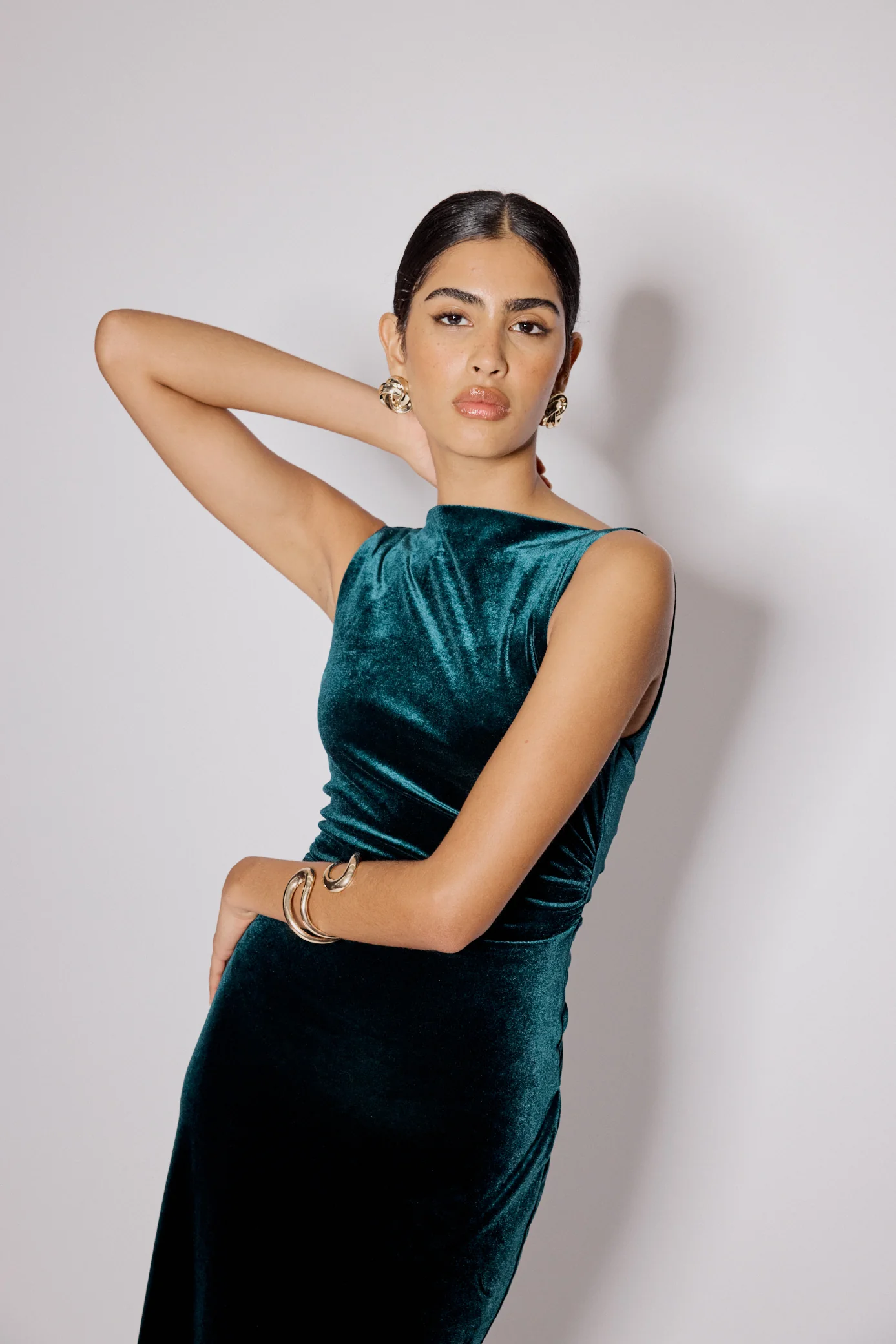 Green Velvet Margot Midi Dress - Image 3