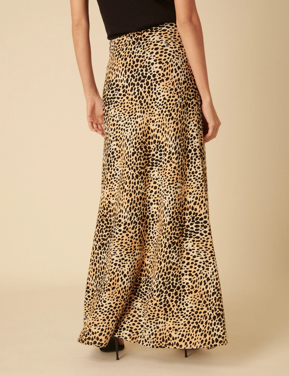 Leopard Print Linen-blend Mila Maxi Skirt - Image 5