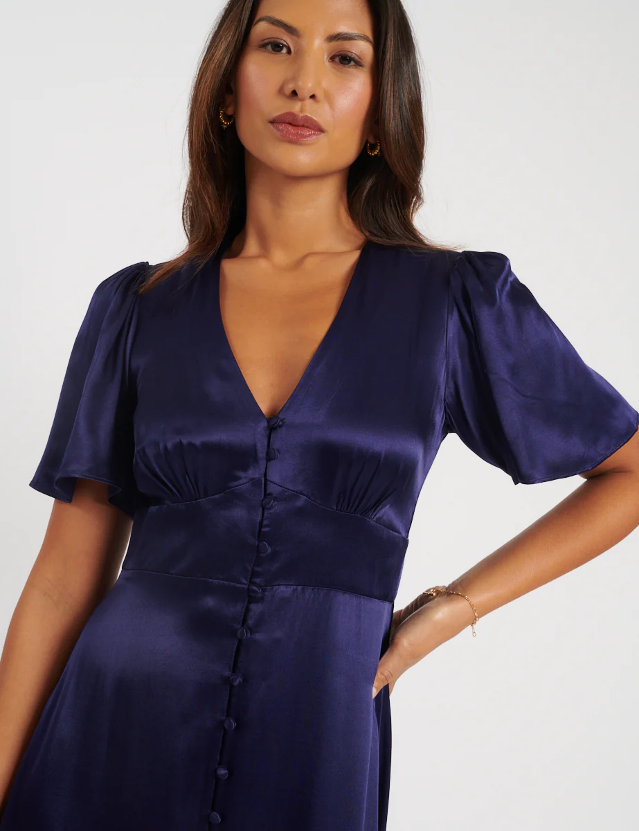 Navy Bridesmaid Erin Midi Dress - Image 2