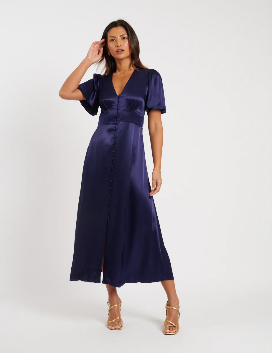 Navy Bridesmaid Erin Midi Dress - Image 3