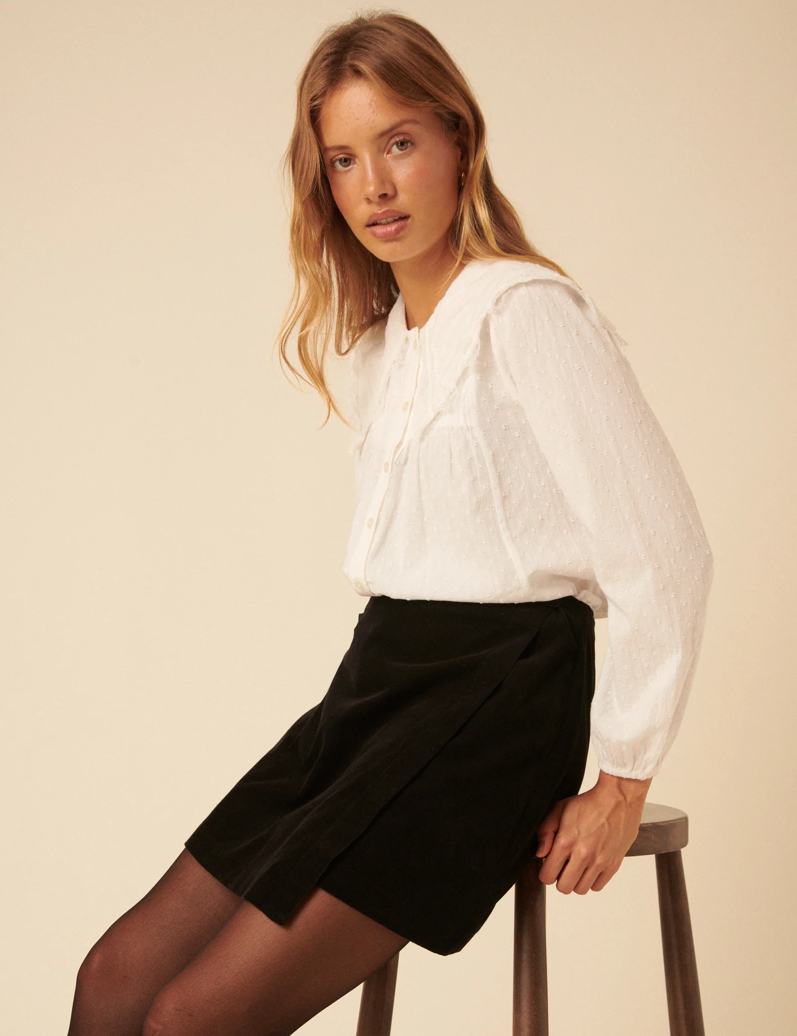 Black Asymmetrical Mini Skirt - Image 4