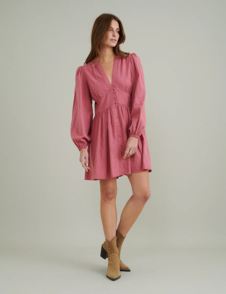 Pink Long Sleeve Starlight Mini Dress - Image 3