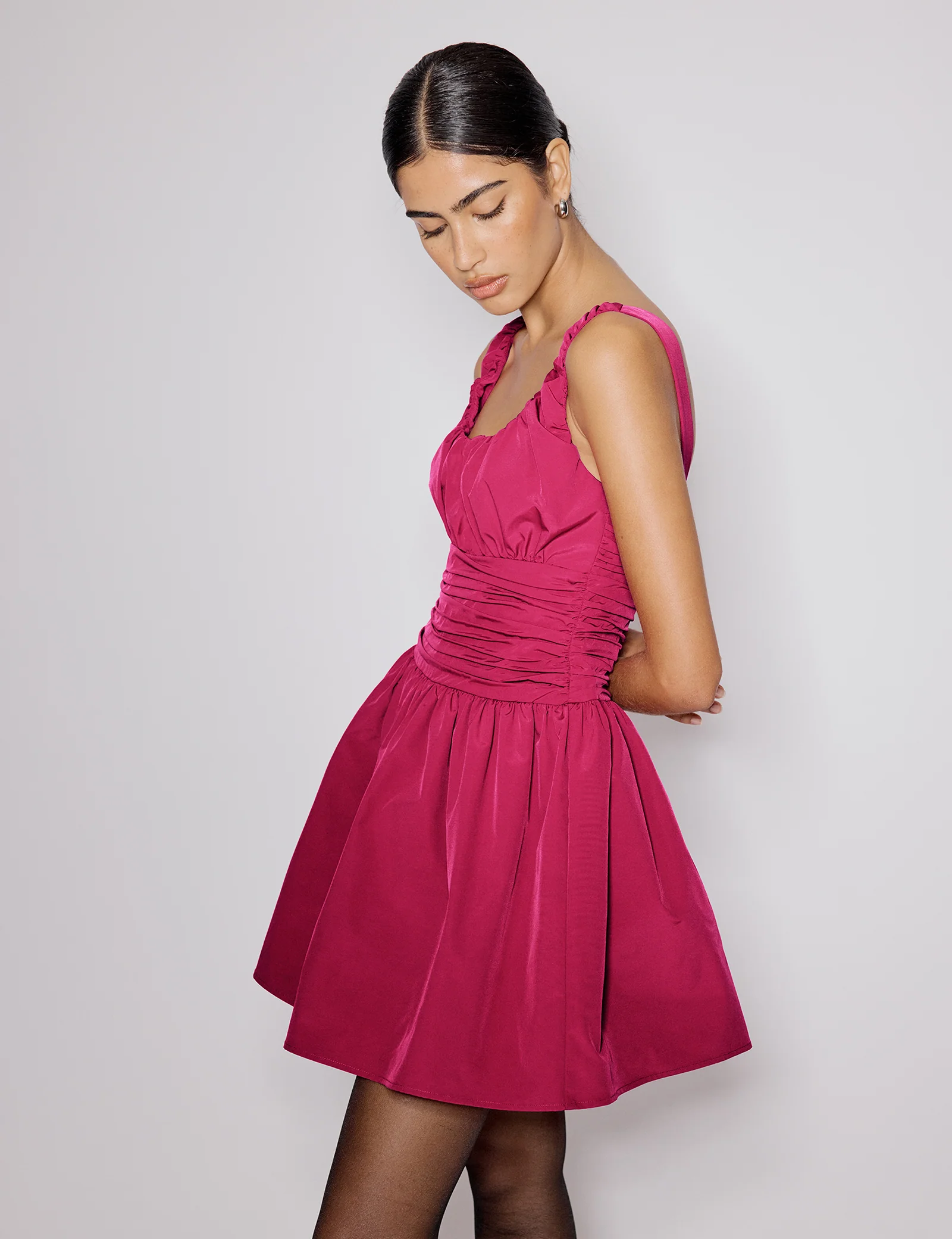 Pink Ruched Sleeveless Renee Mini Dress - Image 4