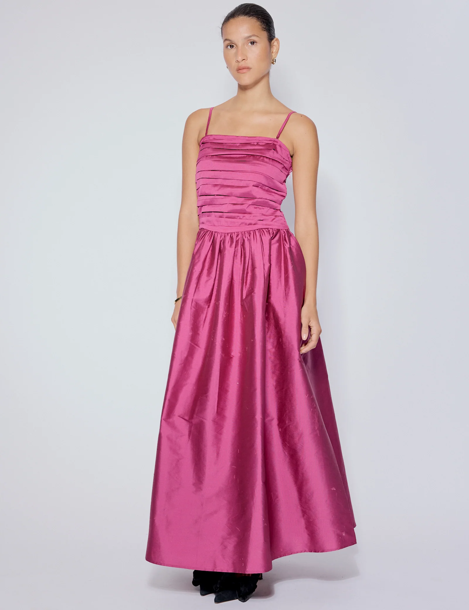 Pink Satin Bandeau Felicity Midaxi Dress - Image 3