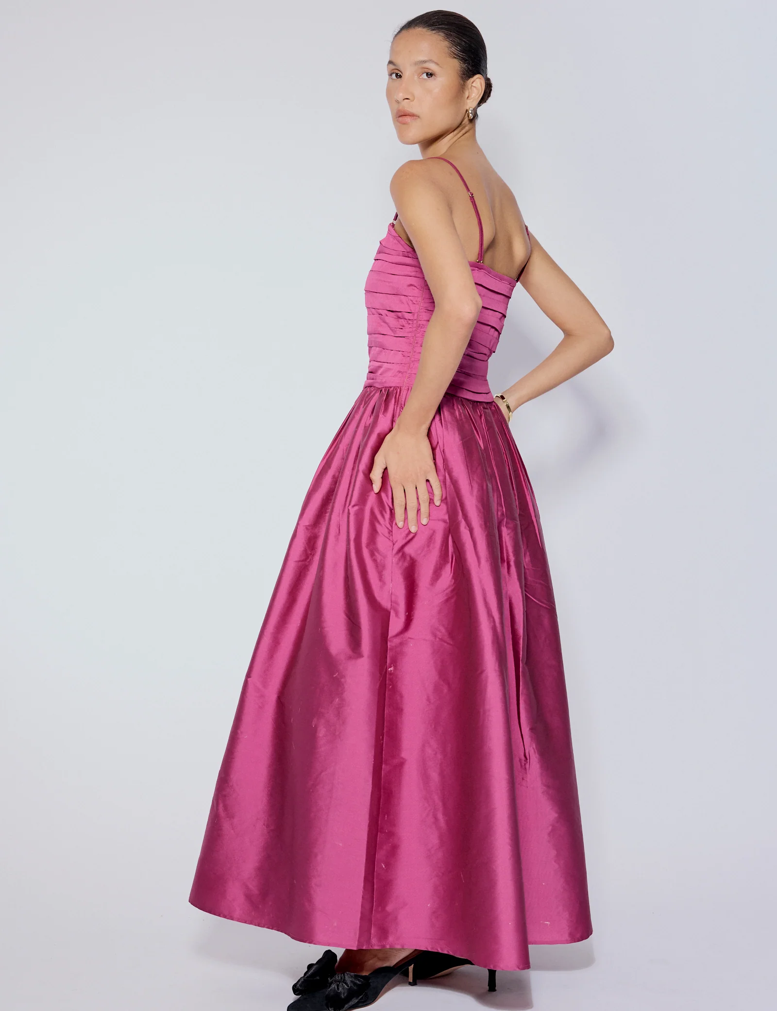 Pink Satin Bandeau Felicity Midaxi Dress - Image 4