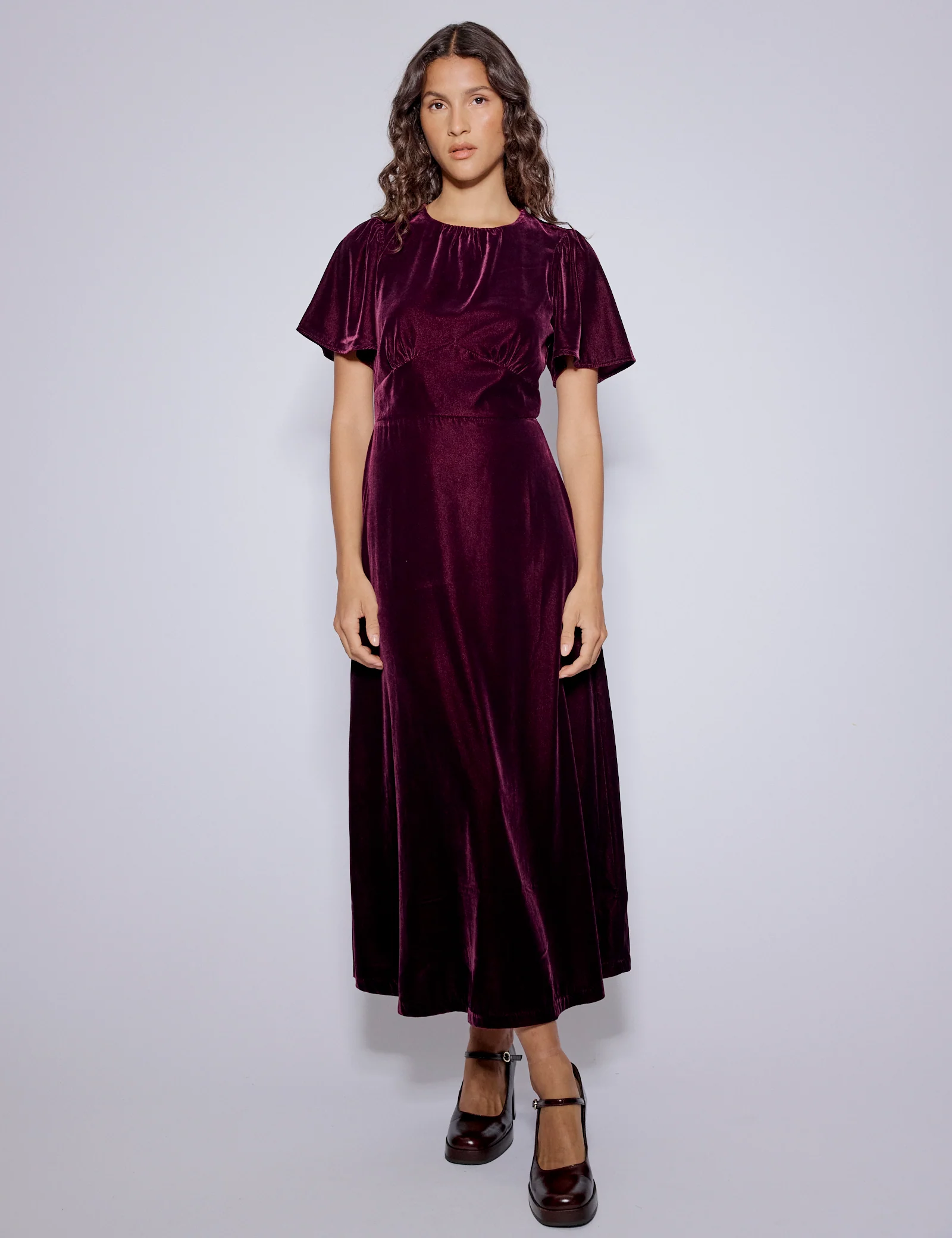 Purple Velvet Allegra Midi Dress - Image 4