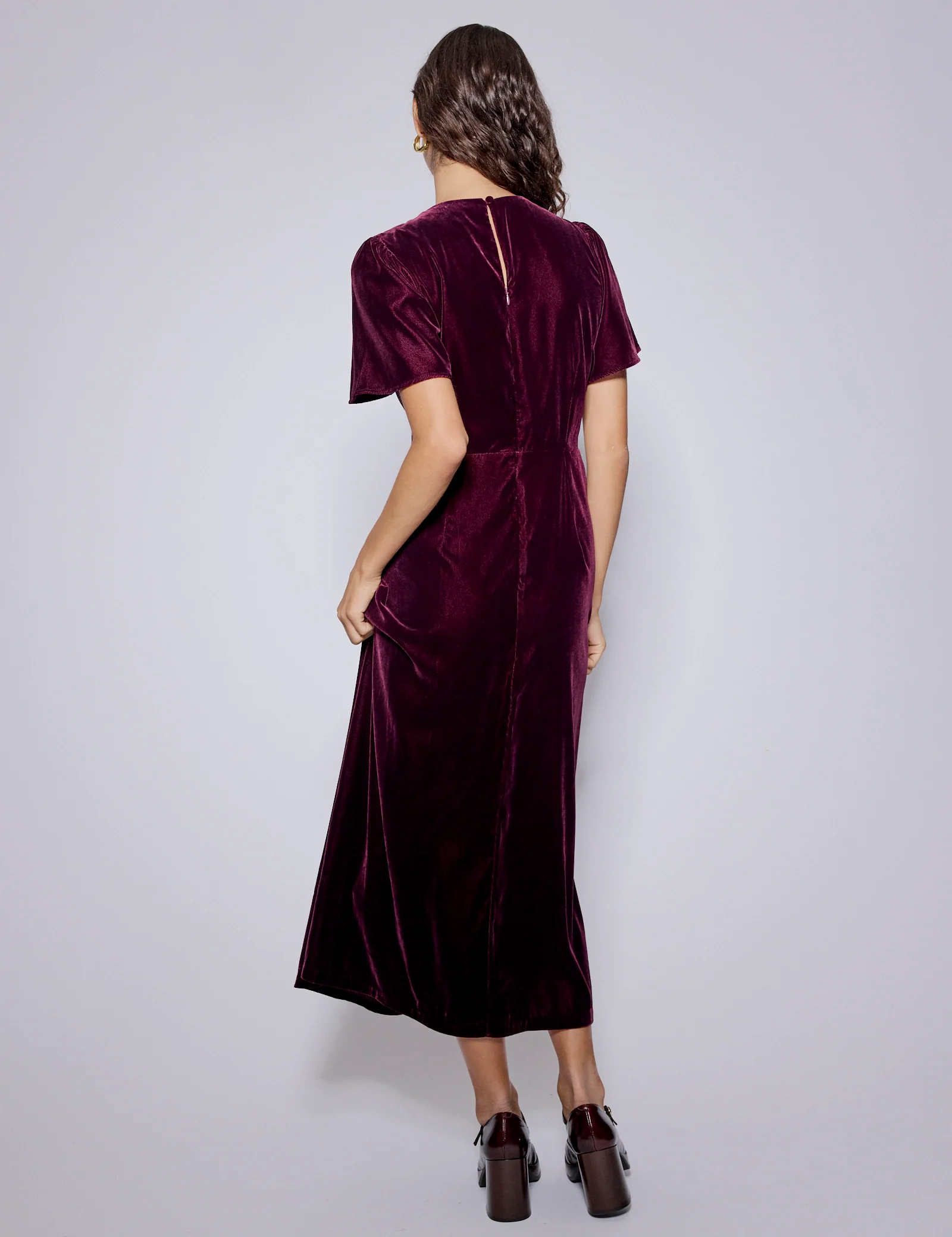 Purple Velvet Allegra Midi Dress - Image 5