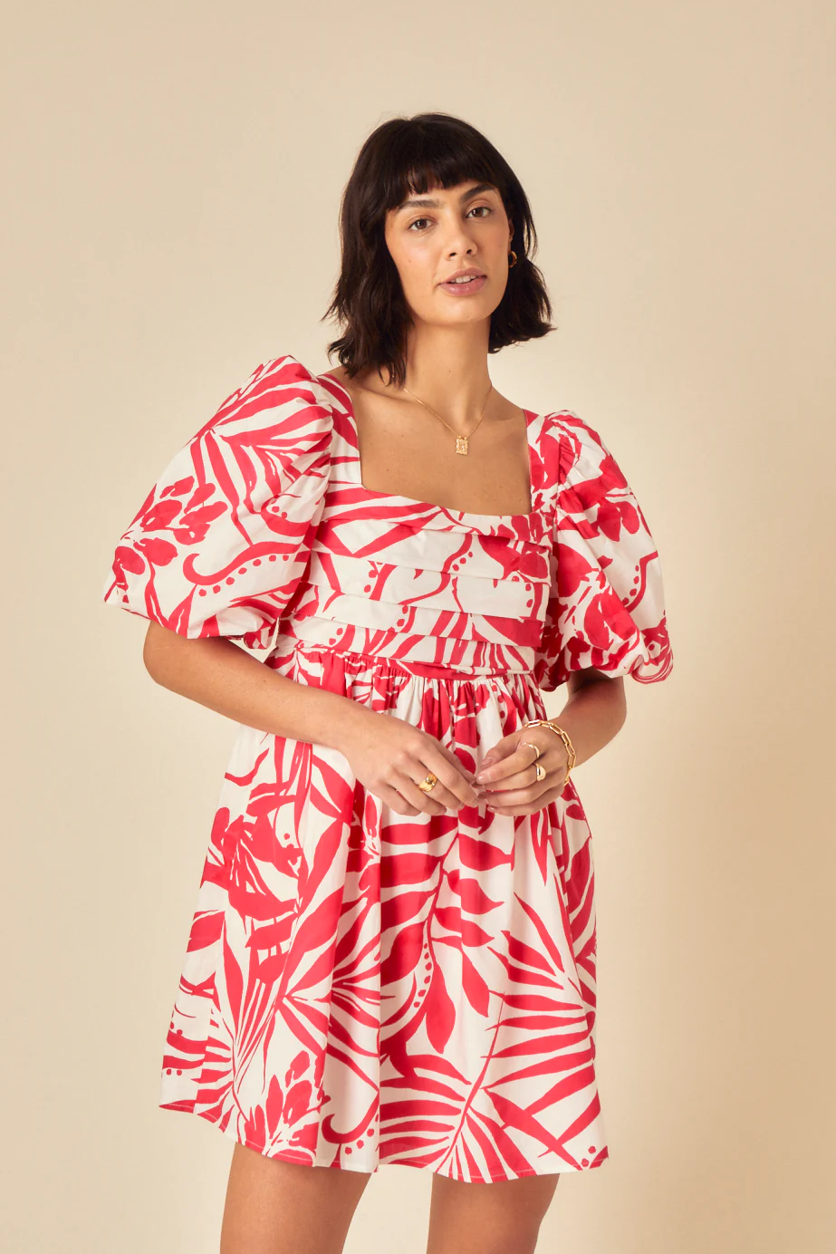 Red Printed Nova Mini Dress - Image 2