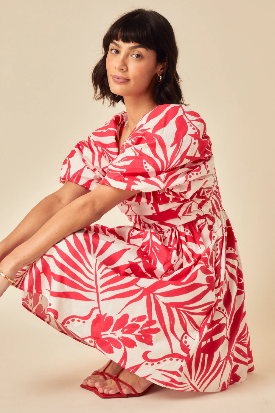 Red Printed Nova Mini Dress - Image 5
