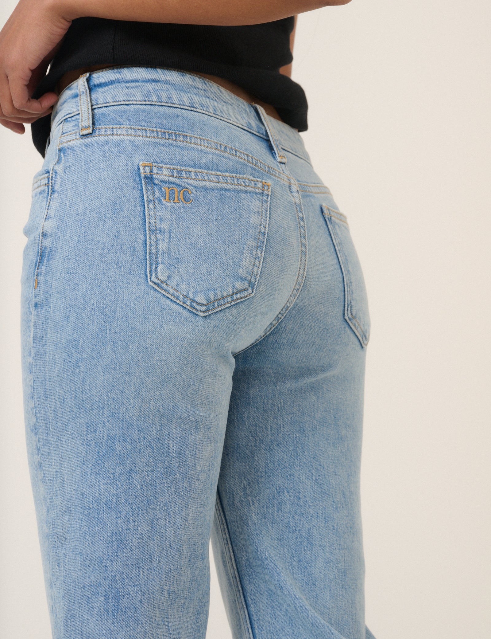 Blue Low Rise Straight Leg Jeans - Image 3