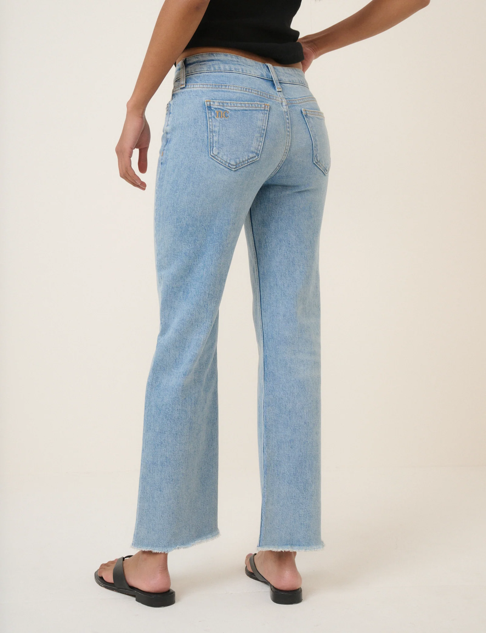 Blue Low Rise Straight Leg Jeans - Image 5