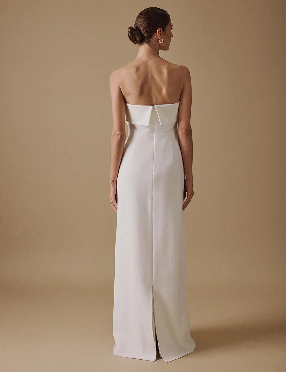 White Bandeau Maxi Lena Bridal Dress - Image 5