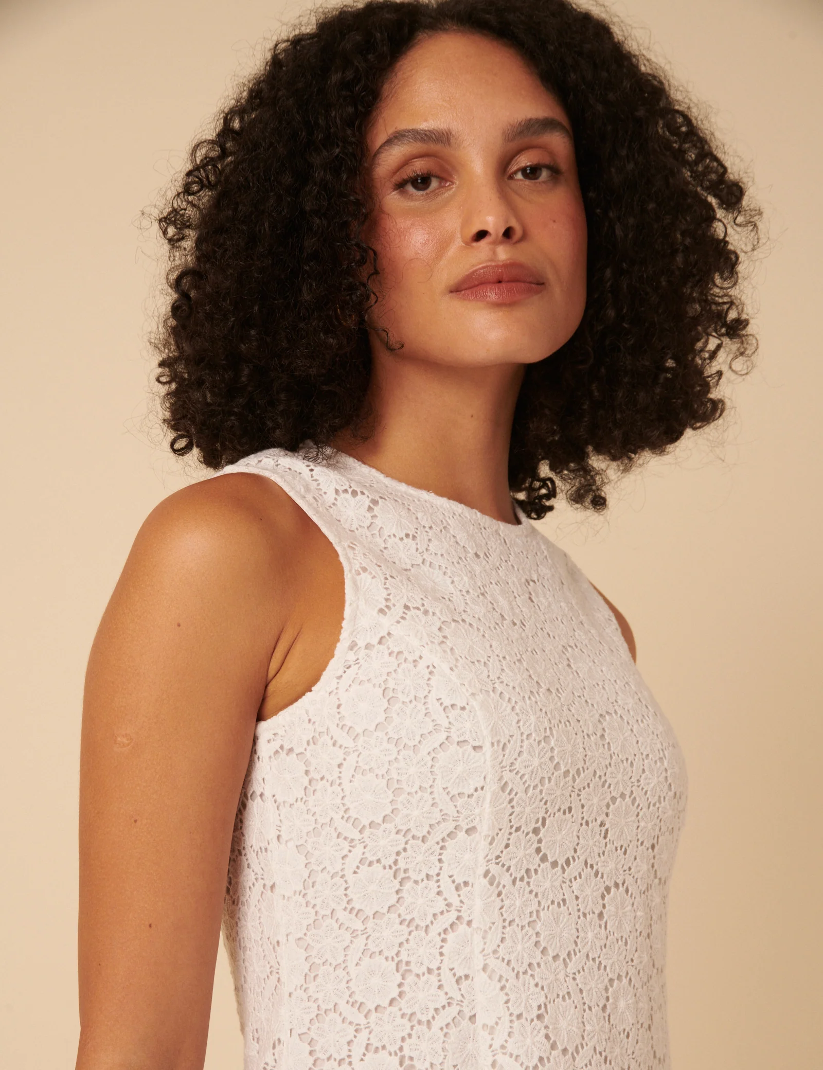 White Floral Broderie Anglaise Juno Mini Dress - Image 3