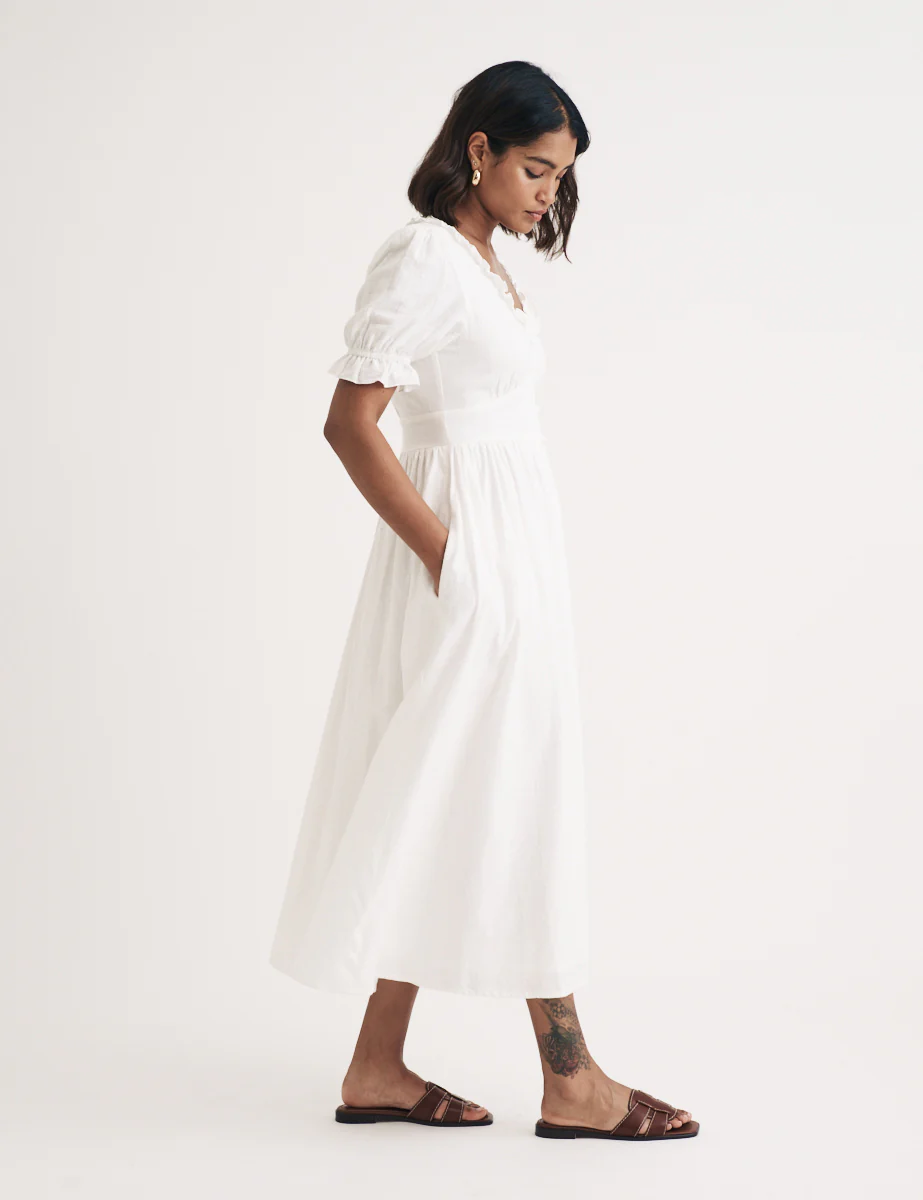 White Flossie Midi Dress - Image 3