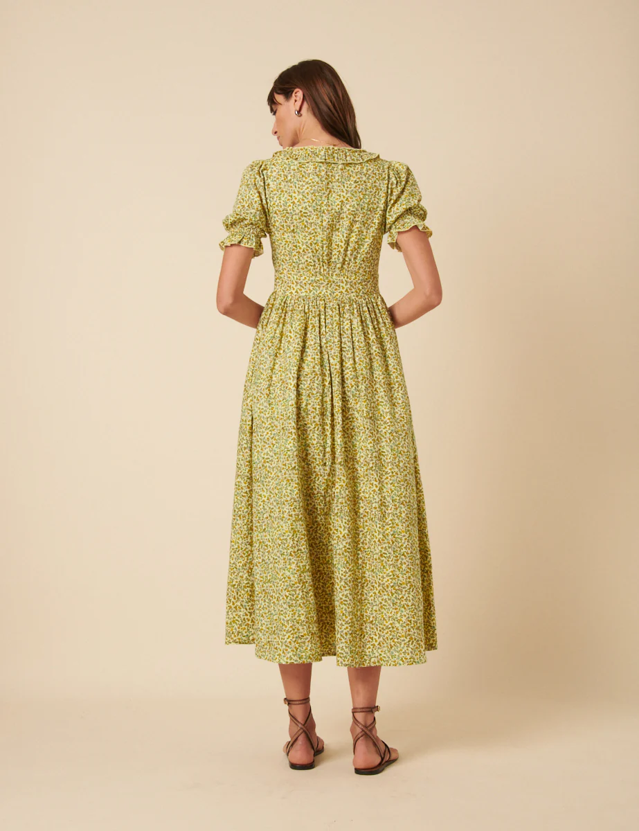Yellow Ditsy Floral Flossie Midi Dress - Image 5