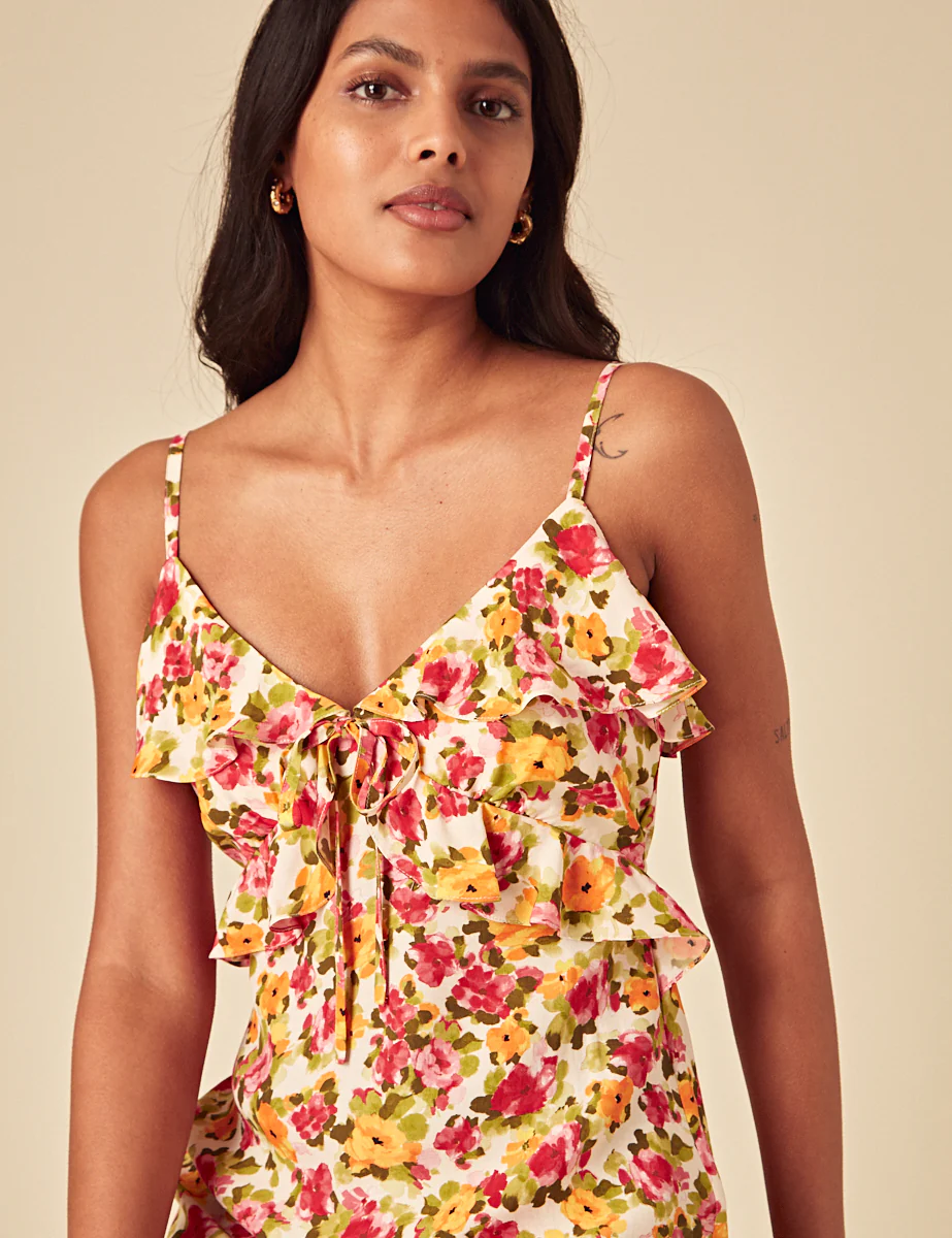 Yellow Floral Roe Midi Dress - Image 3