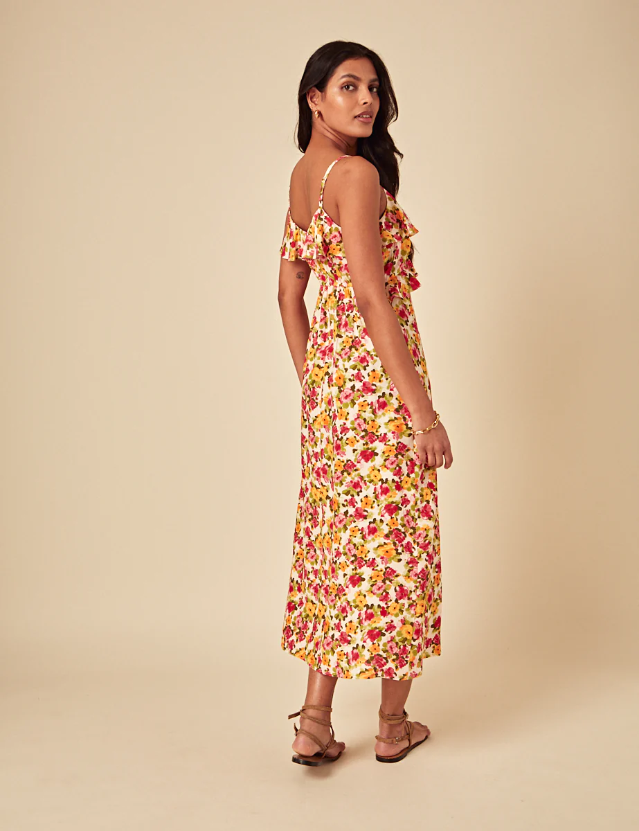 Yellow Floral Roe Midi Dress - Image 4